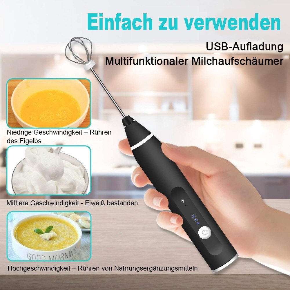Jormftte Milchaufschäumer Milchaufschäumer Stab,kompakter Edelstahl