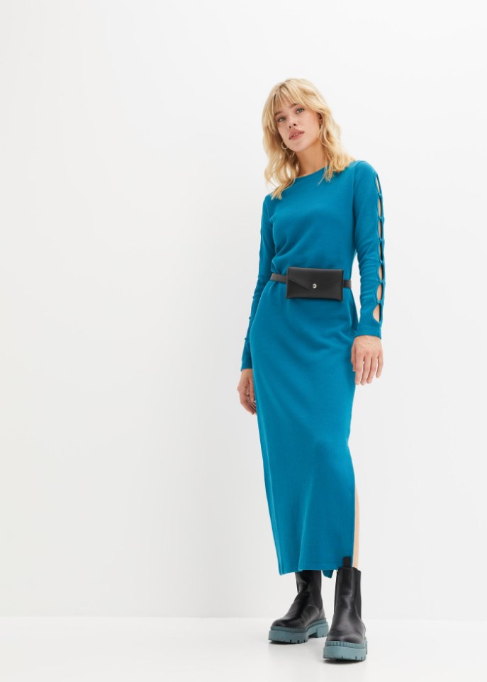Midikleid mit Schlitz und Cut-Outs