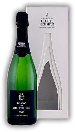 Charles Heidsieck Blanc des Millenaires 2006 Charles Heidsieck Blanc des Millenaires 2006 Ein Meisterwerk von der Côte des Blancs - Hier vereinen sich Finesse, Mineralität und Brillanz. Jahrgang 2006 - 0,75	 Liter - Vol 12%