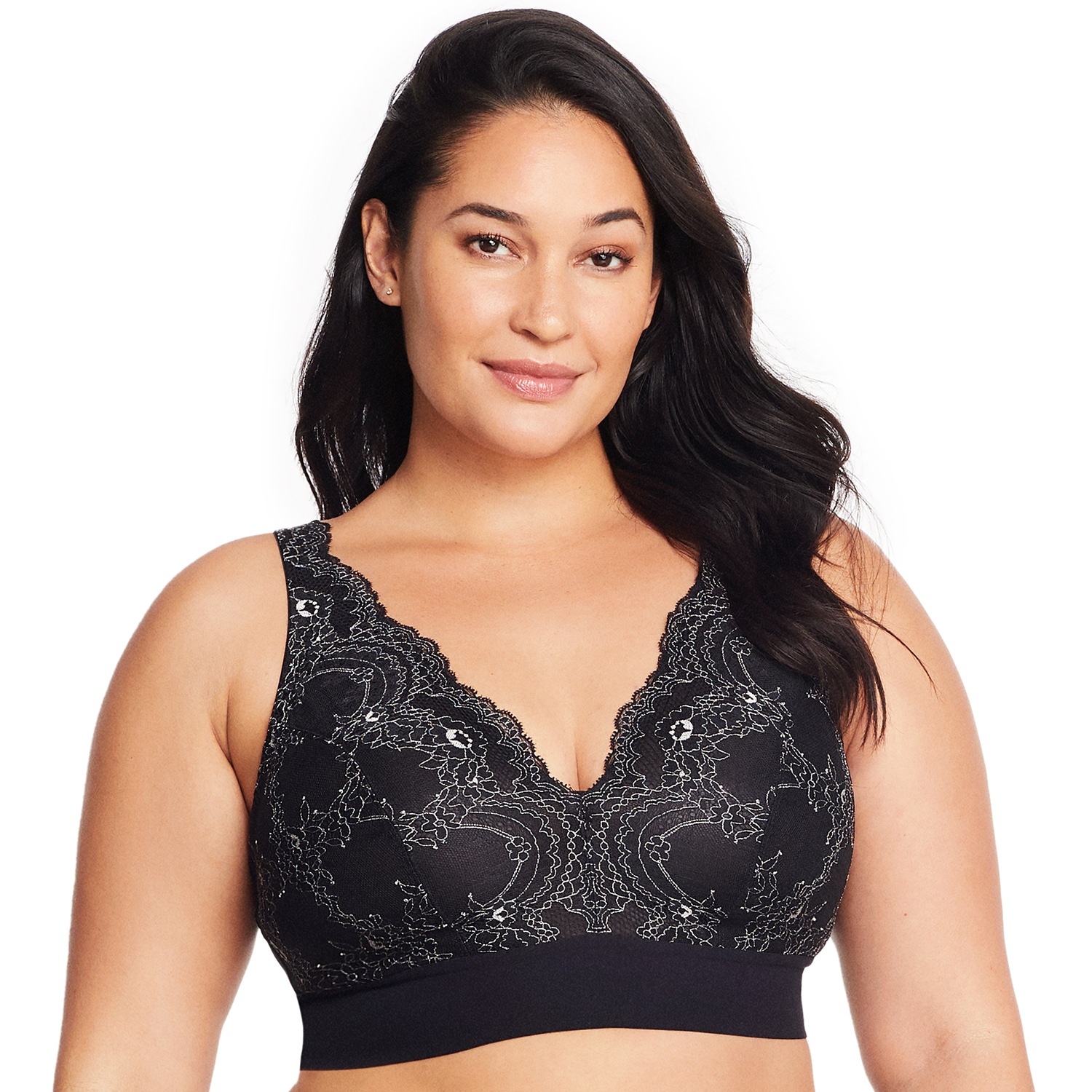 Bramour Lexington Plunge-Bralette mit Spitze - Schwarz