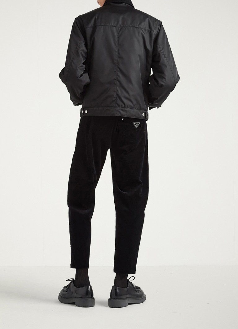 Pantaloni din catifea reiată Prada