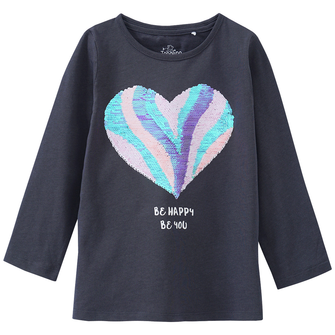 Mädchen Langarmshirt mit Wendepailletten