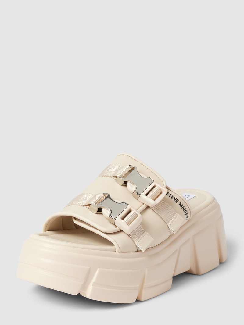 Pantoletten mit Label-Detail Modell 'ACTIVATOR' in offwhite