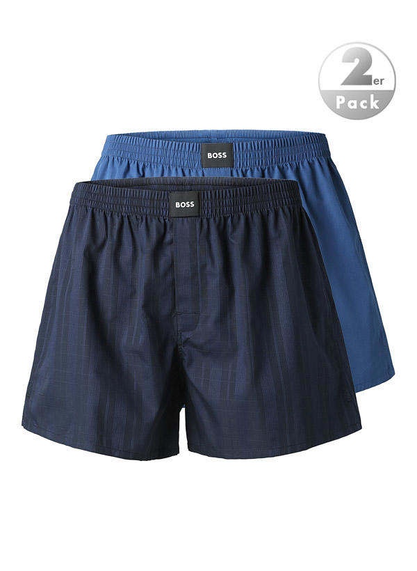 BOSS Black, Boxershorts, Baumwolle, royal-navy gestreift