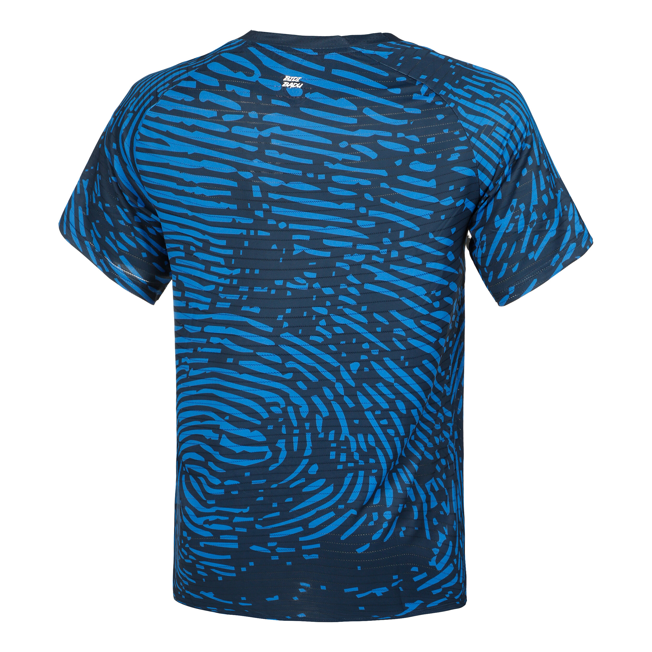 Fingerprint Round Neck T-Shirt Herren - Dunkelblau, Weiß
