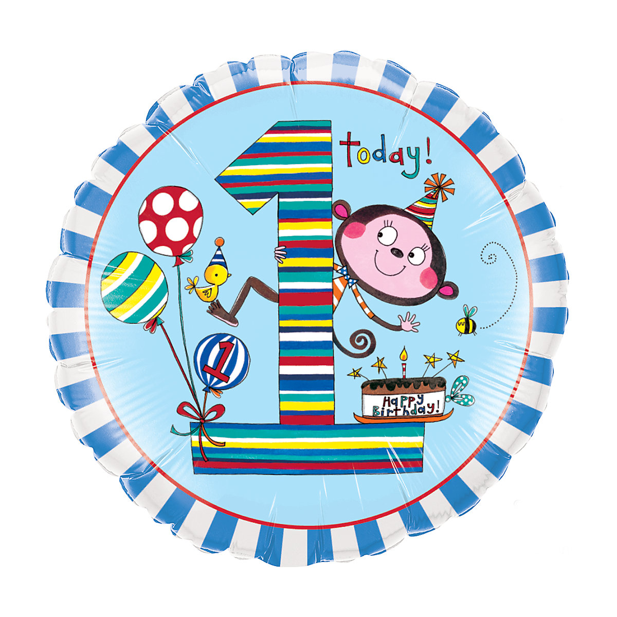 Folienballon Rachel Ellen Boys Zahl 1, 46 cm