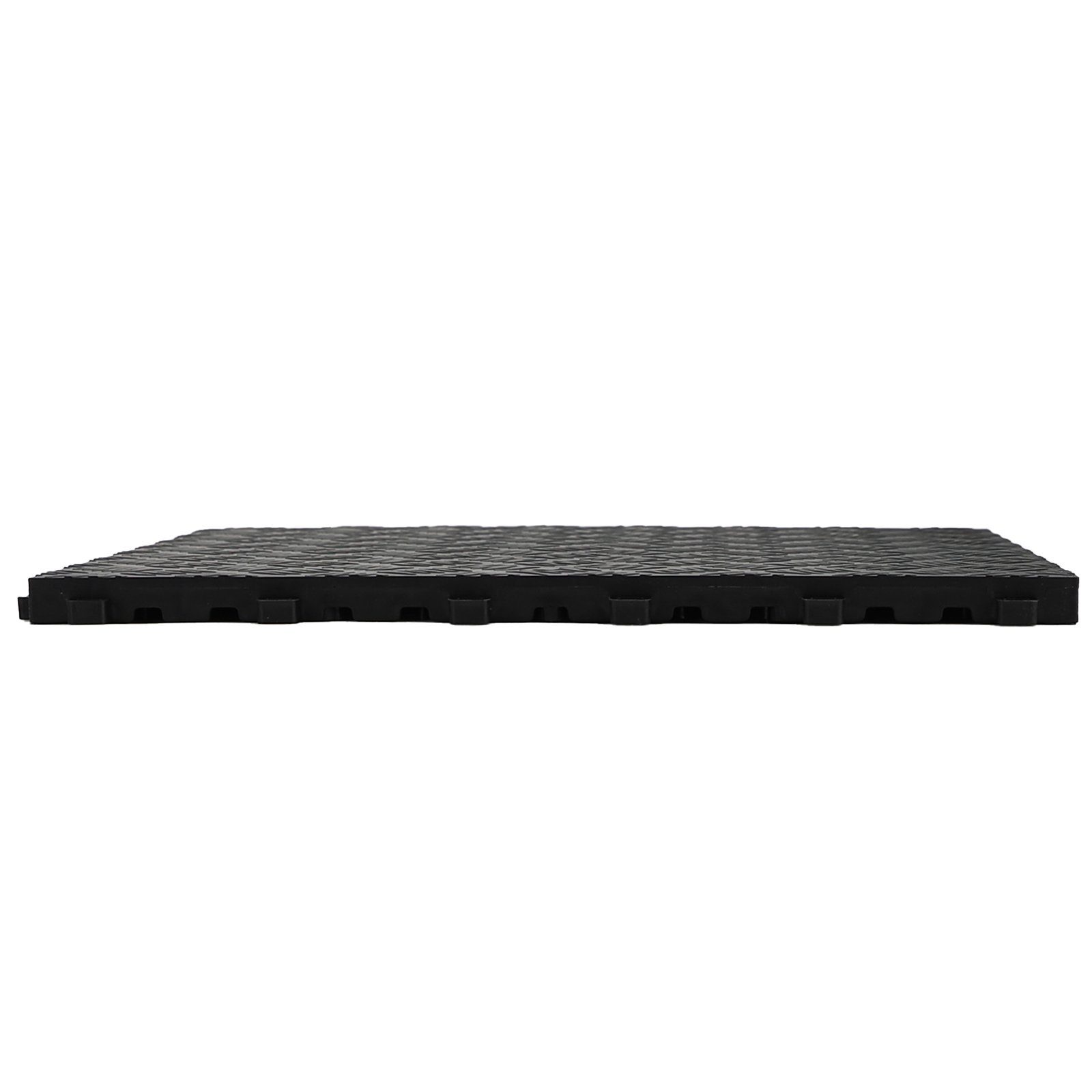 RAMROXX Bodenfliese Klickfliesen Riffelblech Look Boden für Showroom Floor Garage Schwarz, schwarz