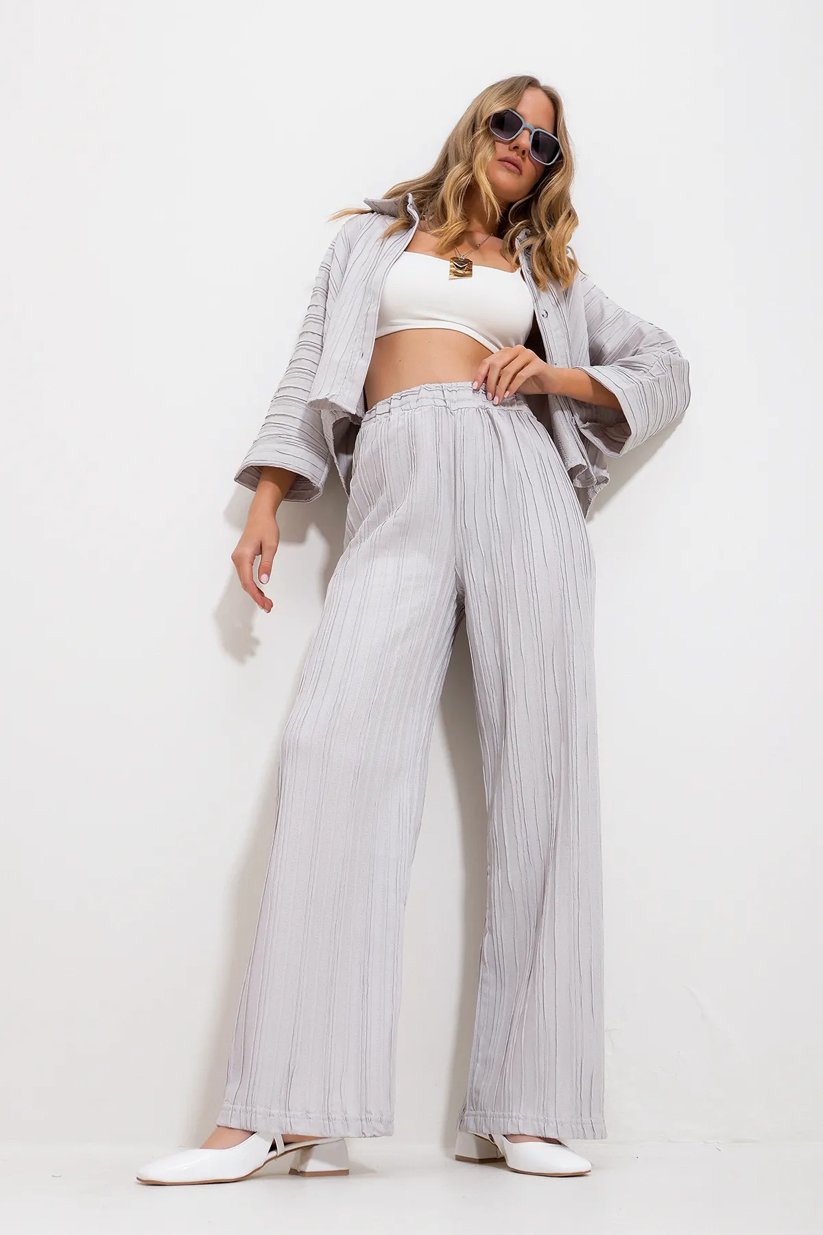 Trend Alaçatı Stili  Hose - Grau - Loose