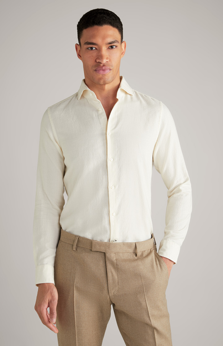 Wollflanell-Hemd Pai in Offwhite