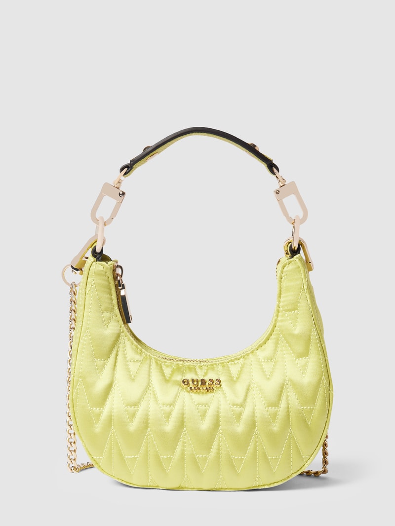 Hobo Bag mit Label-Applikation Modell 'GOLDEN ROCK' in hellgrün