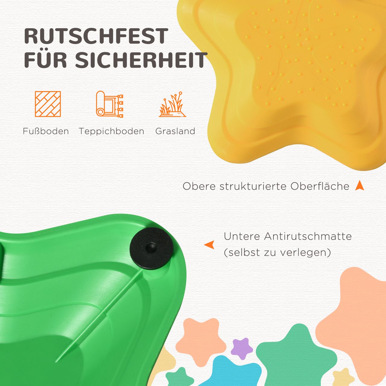 ZONEKIZ Flusssteine 11-tlg. Balanciersteine Stapelsteine für Kinder bis 80 kg