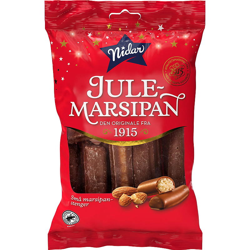 Nidar Julemarsipan 150 g, småstenger Nidar