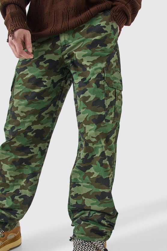 Tall lockere Twill Camouflage Cargo-Hose