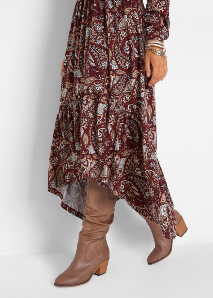Midi Shirtkleid aus Baumwoll- Viskose Mischung, mit Zipfelsaum