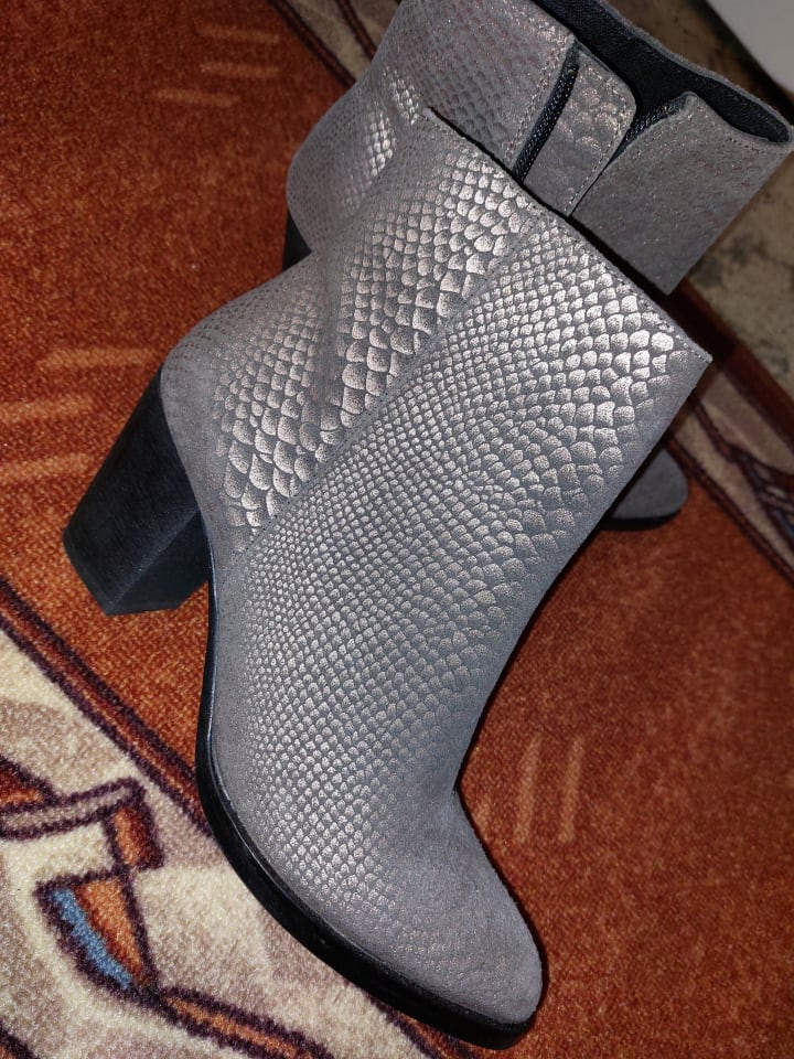 Lazamani Leder-Stiefeletten in Silber günstig kaufen 36