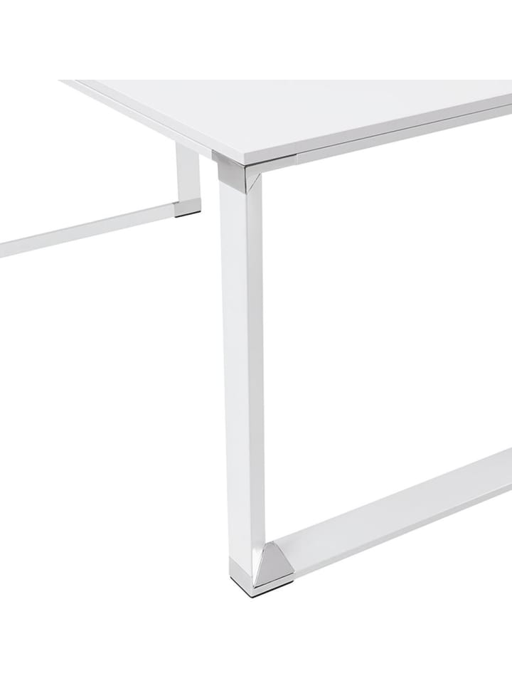 KADIMA DESIGN Eckschreibtisch 170x160 cm platzsparend funktional, Holz & Metall in Weiß günstig kaufen