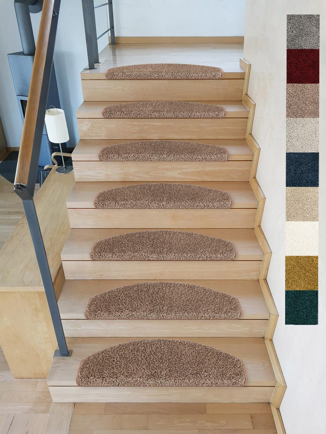 Stufenmatte Stufenmatten Emphoria Halbrund Einzeln und Sparset's, Metzker®, halbrund, Höhe: 15 mm, 15 Stück im Set - Hellbraun