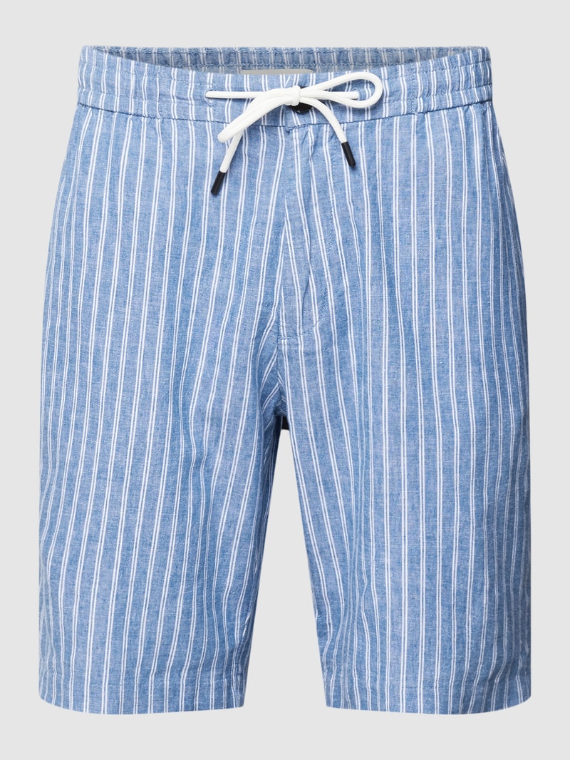 Regular Fit Bermudas mit Streifenmuster in blau