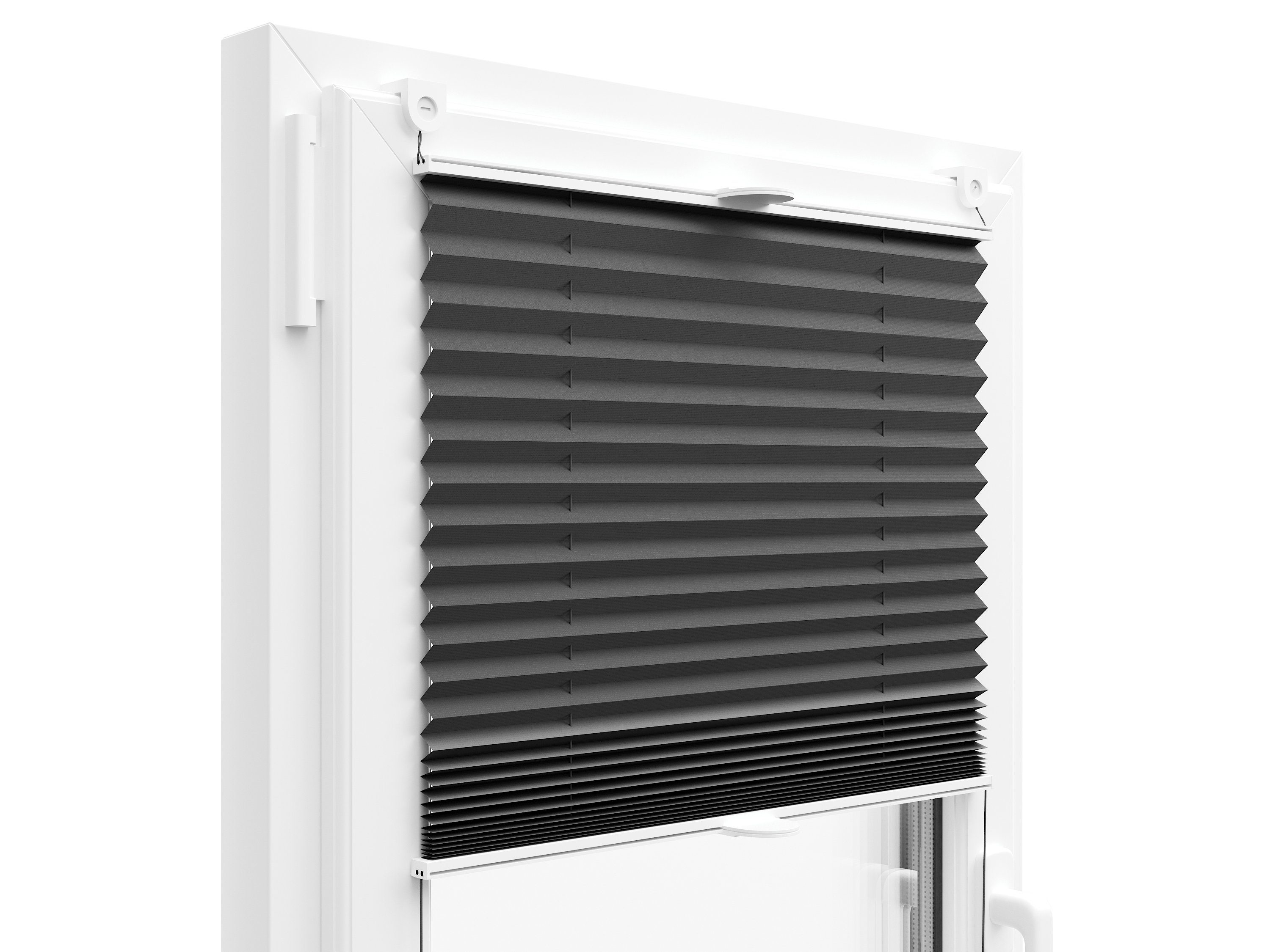 Plissee Plissee Faltrollo inkl. Klemmträger anthrazit 95x100 cm Jalousie, KS Handel 24