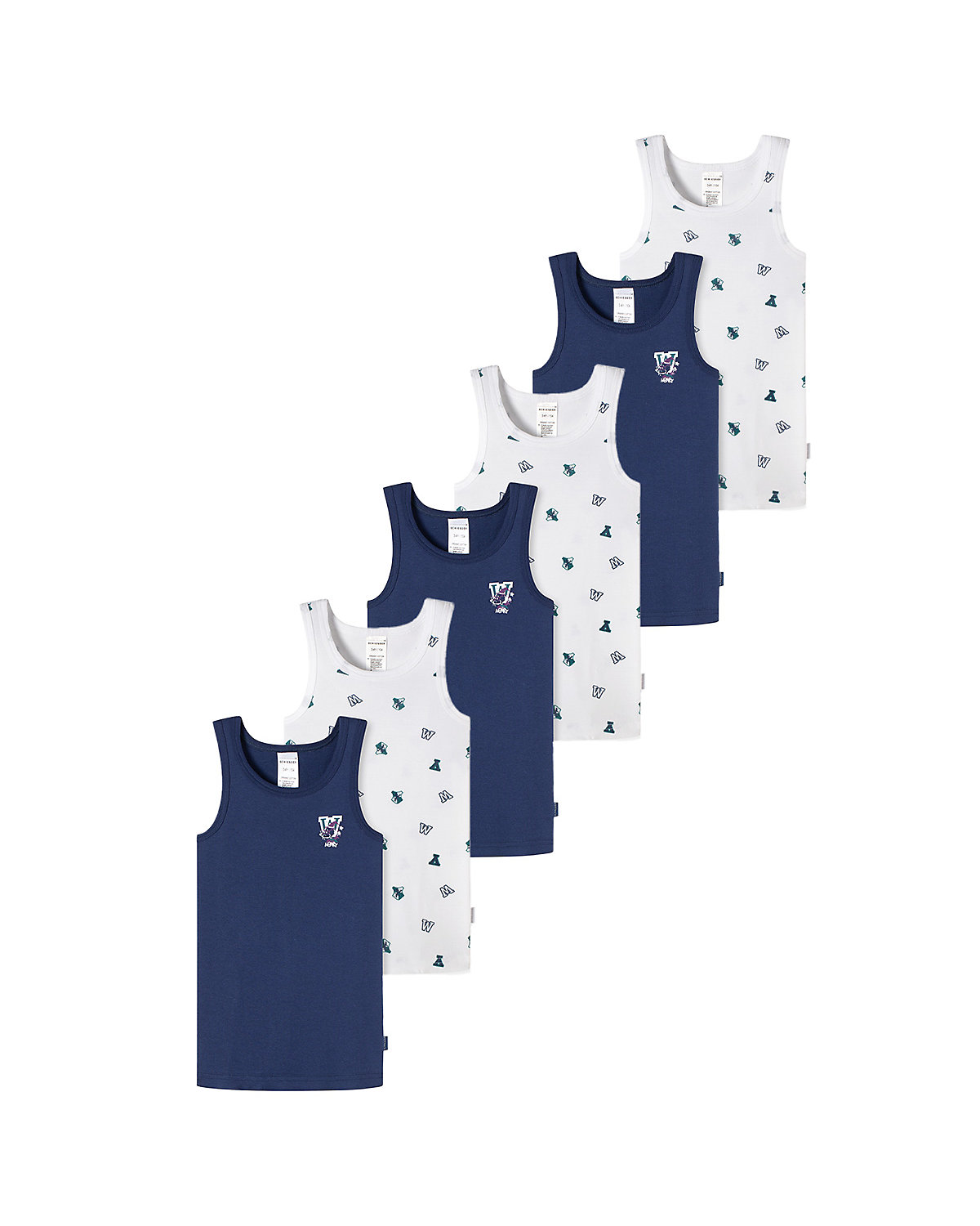 Unterhemd / Tanktop 6er Pack Feinripp Organic Cotton Unterhemden für Jungen