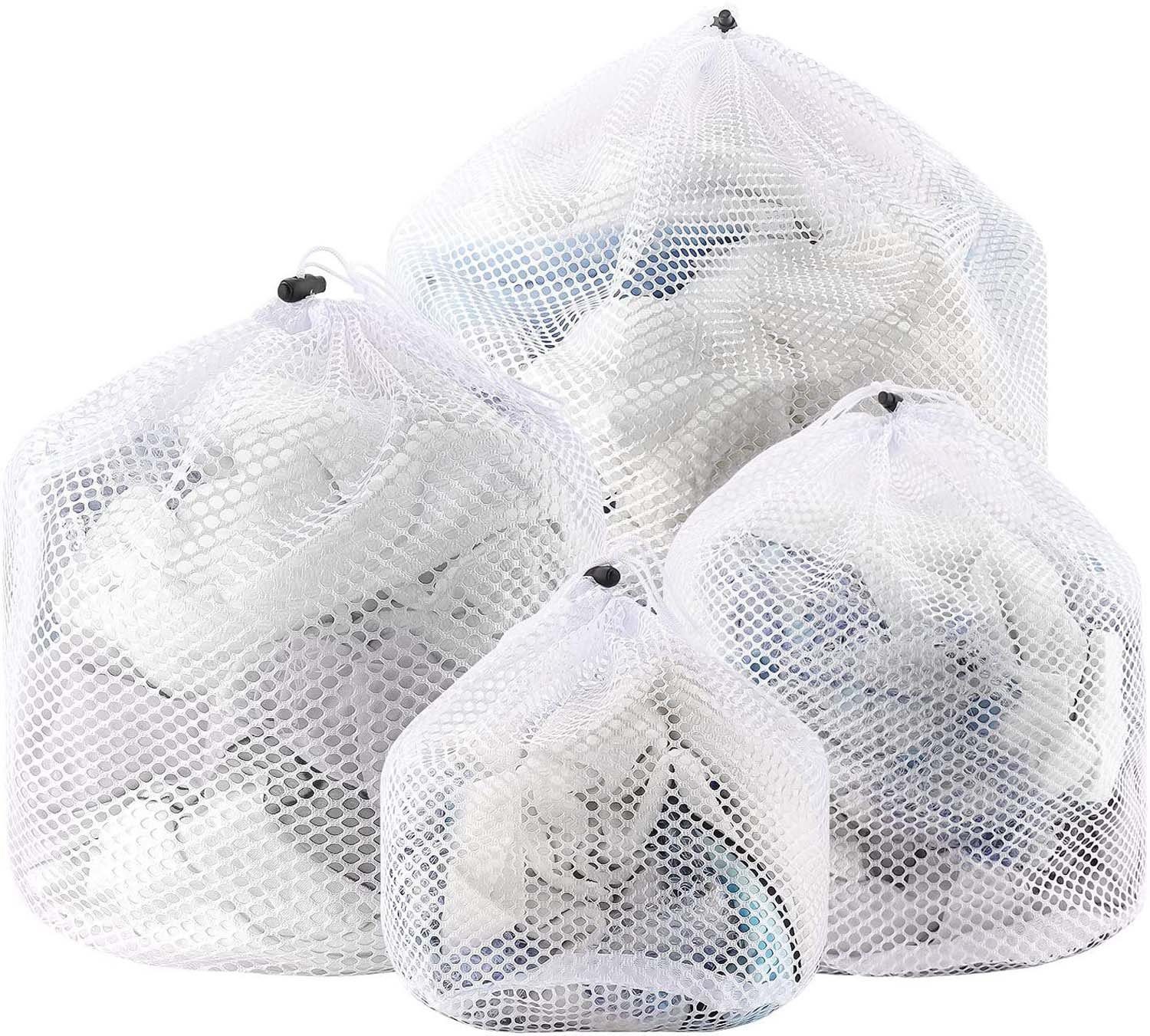 flowgoer Wäschesäckchen 4pcs Drawstring Wäschesack,(4-St., Leicht zu tragen), wiederverwendbar und langlebig