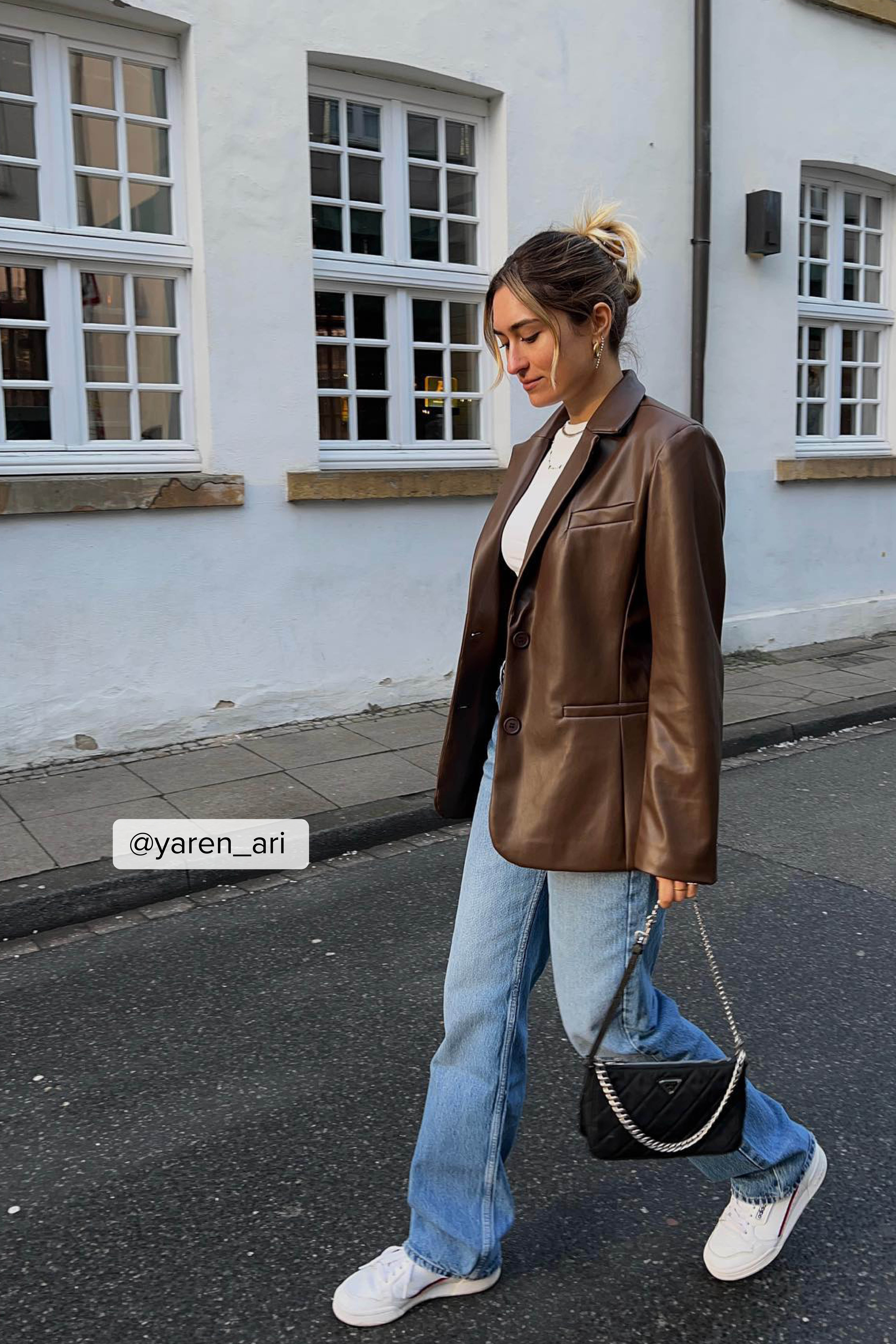 Übergroßer PU-Blazer