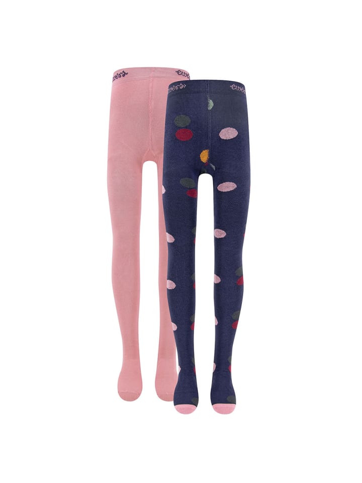 ewers 2er-Set Strumpfhose 2er Pack Punkte/Uni in himbeere günstig kaufen