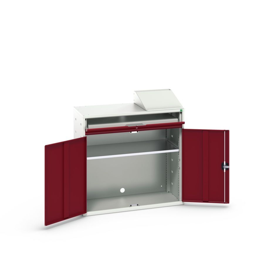 Bott 16928021.24 Dulap calculator Verso 1050x550x1130mm 1 raft 1 sertar 2 uși RAL 3004