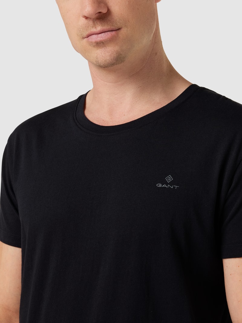 T-Shirt mit Logo-Print im 2er-Pack in schwarz