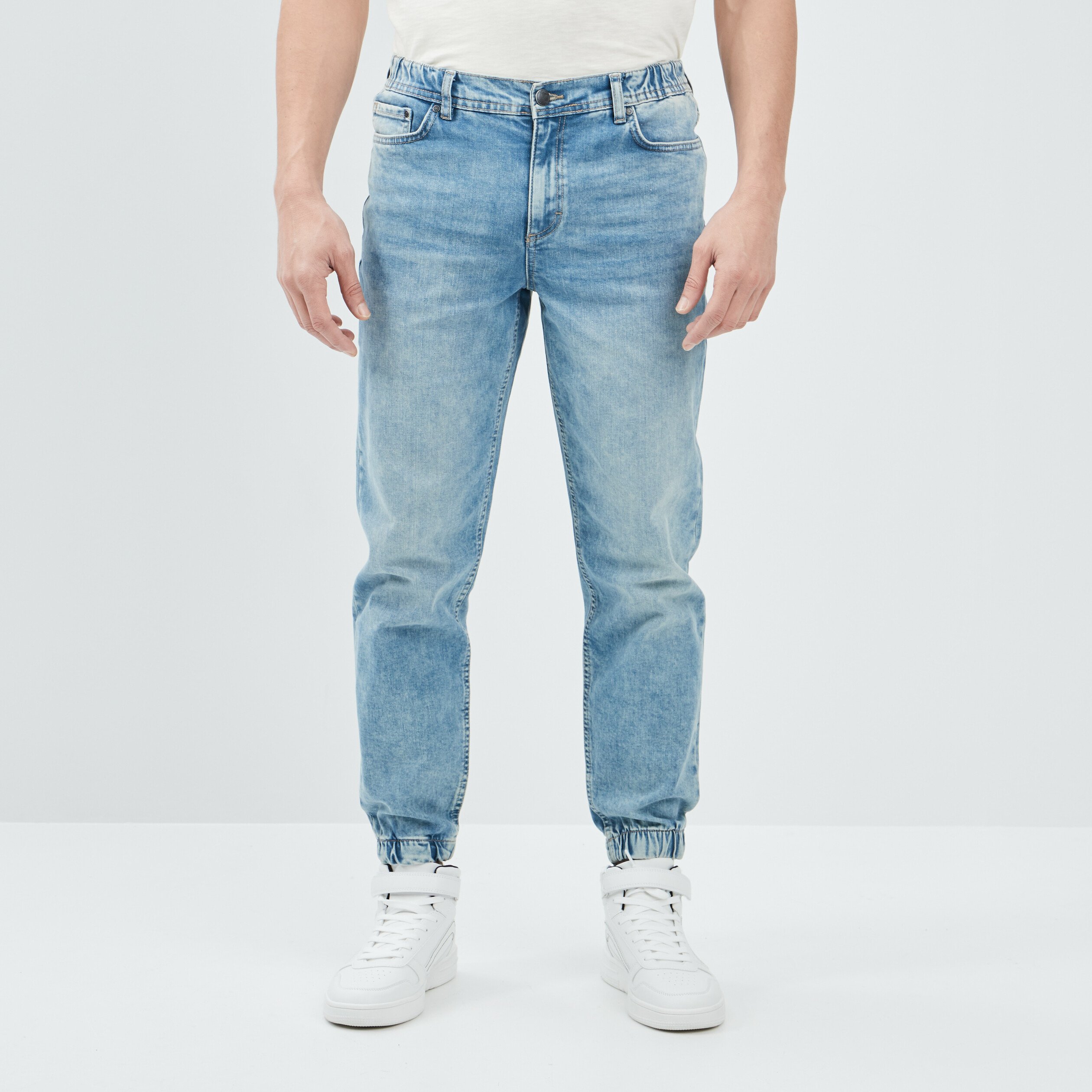 Jeans regular denim bleach homme | La Halle