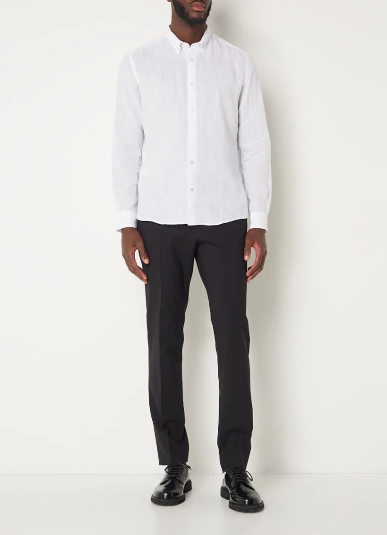 Camisa de linho HUGO BOSS S-liam de corte regular
