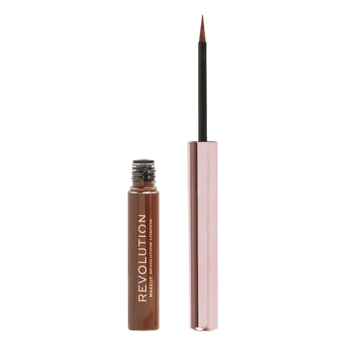 MAKEUP REVOLUTION „Super Flick“ skystas akių pieštukas, rudas, 2,4 ml