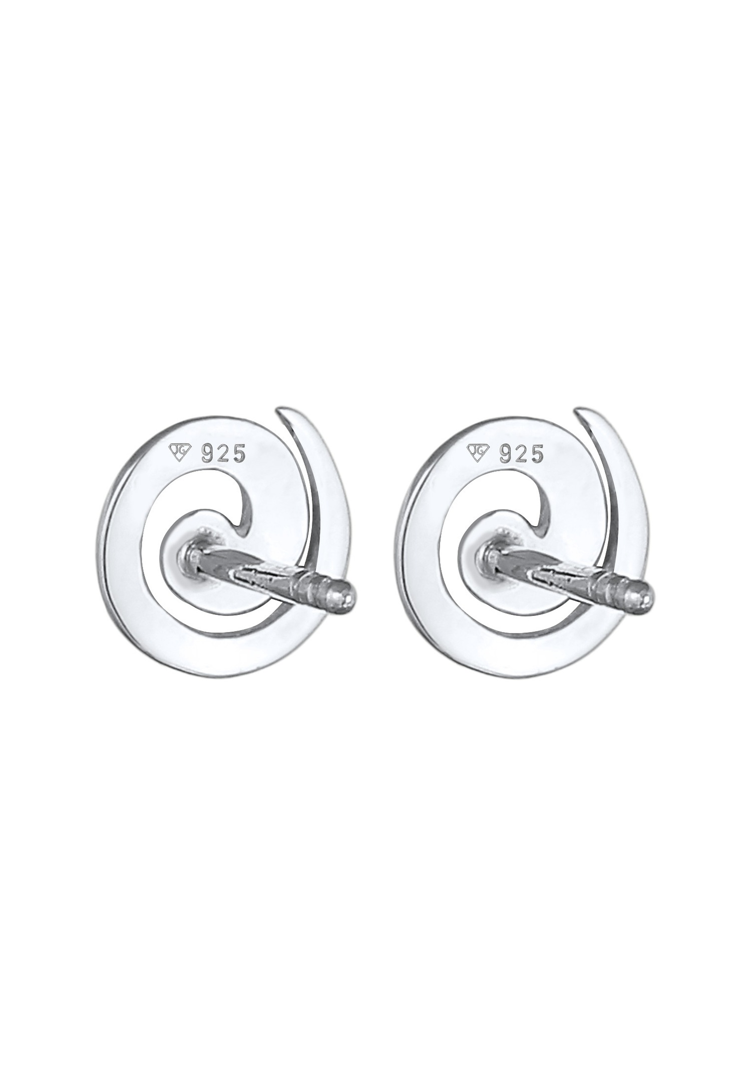 Orecchini a lobo geometrici a spirale basic da donna Elli in argento sterling 925