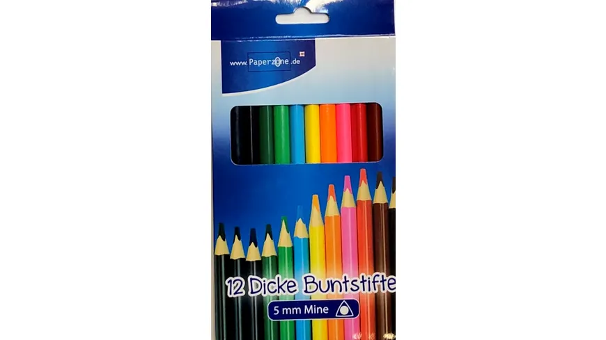 PAPERZONE Dreikant-Buntstifte mit 5mm Mine