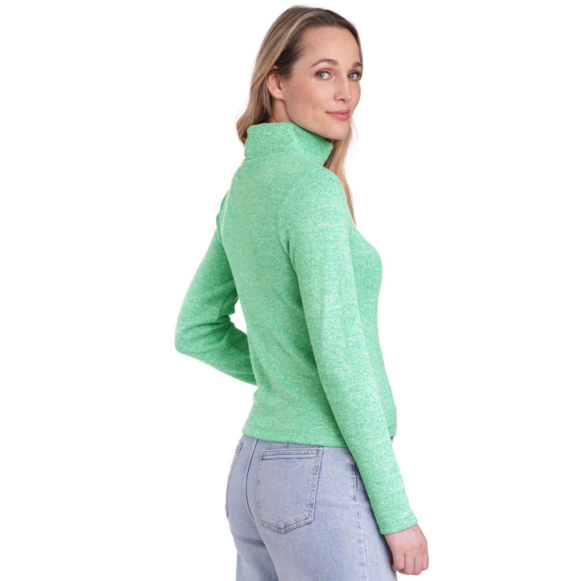 Damen Rollkragenshirt meliert