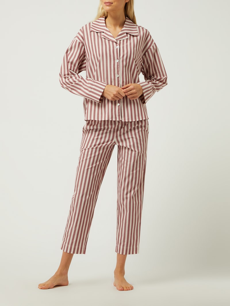 Pyjama-Oberteil aus Baumwolle in bordeaux rot