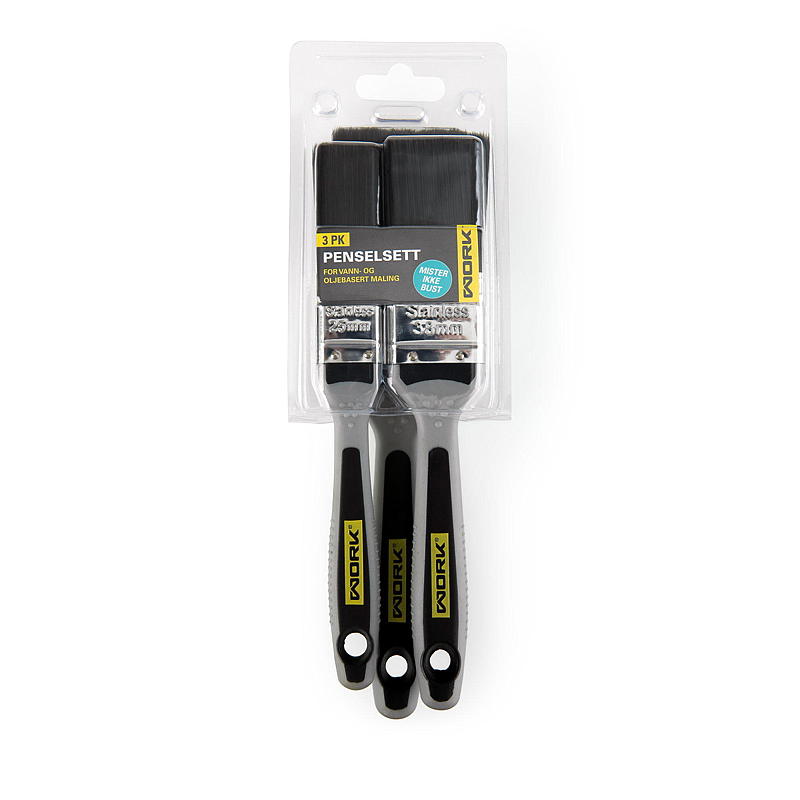 Work Basic Penselsett Work 3-pk 2,5/3,8/5 cm