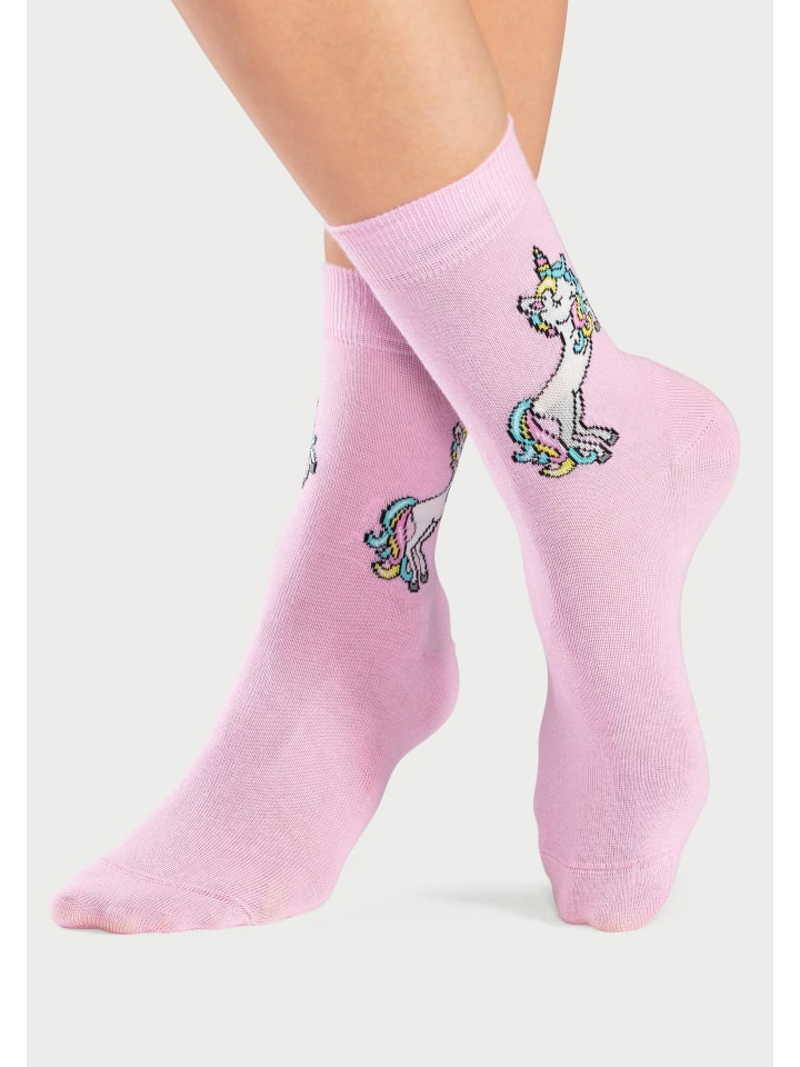H.I.S Basicsocken in 1x ecru, 1x rosa, 1x lila, 1x hellgrau-meliert günstig kaufen