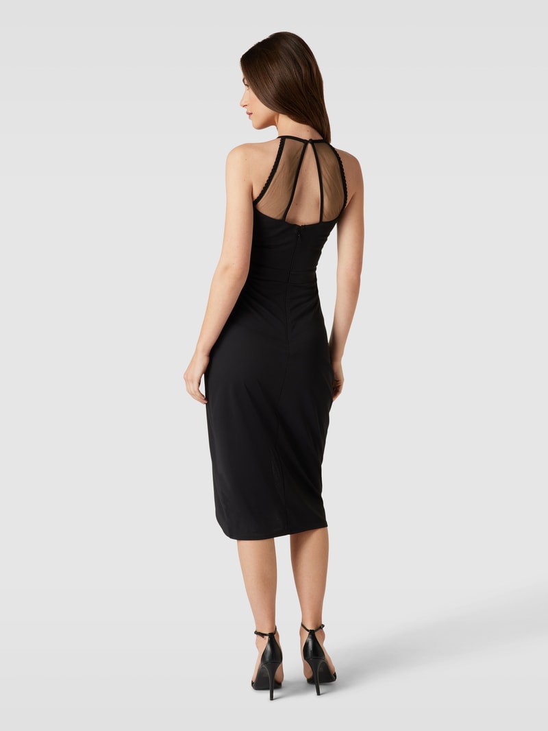 Cocktailkleid mit Lochmuster in schwarz
