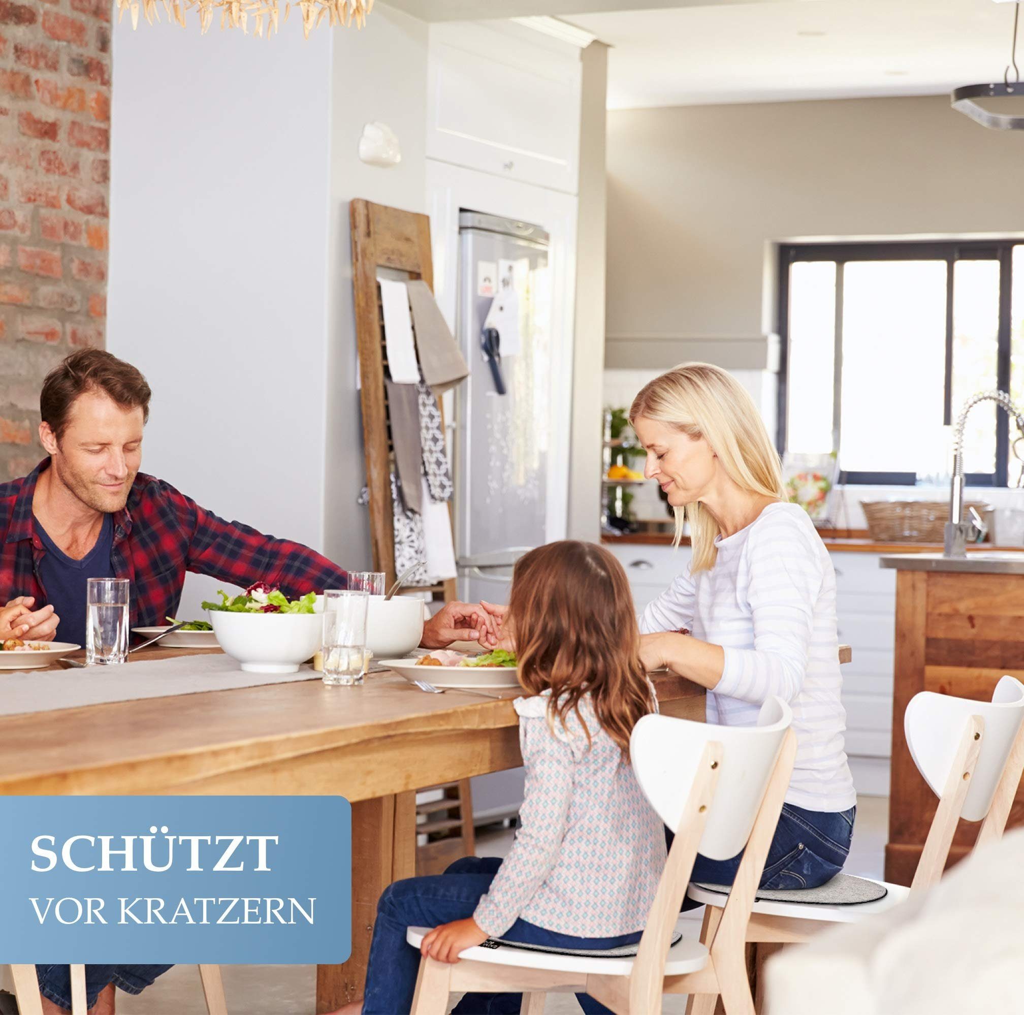Bada Bing Stuhlkissen Filz Sitzkissen Ovale Filzkissen Anthrazit Für Designerstühle, Wendekissen, 2er Set