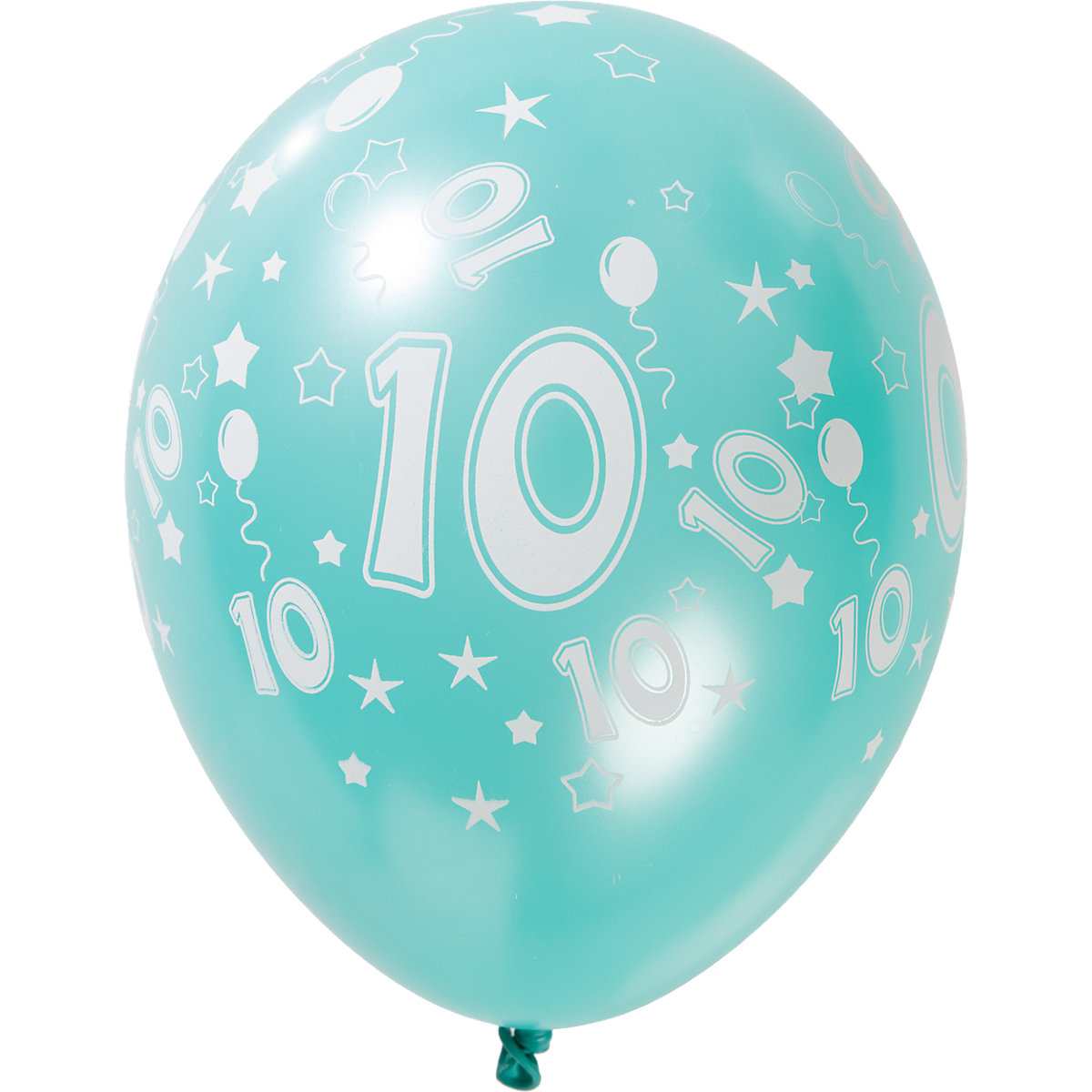 Luftballons Zahl 10, 5 Stück, 30 cm