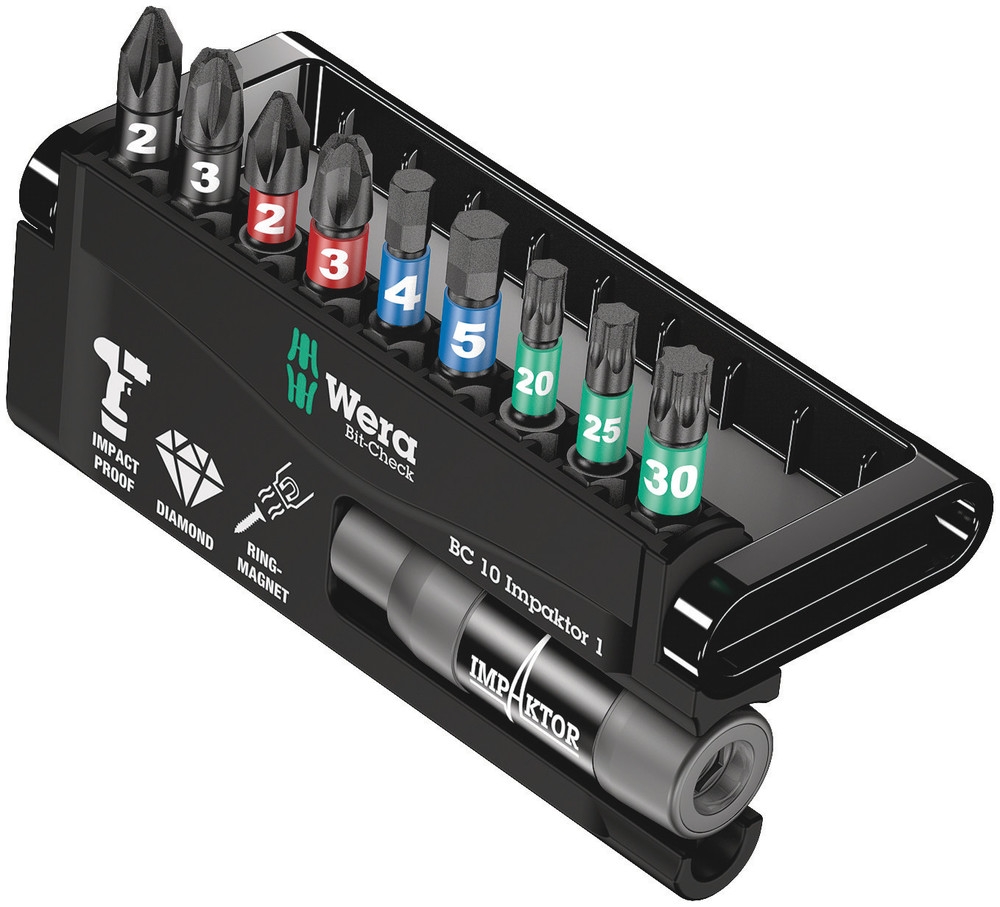 Wera 05073980001 Bit-Check 10 Impaktor 1 SB, 10-delig