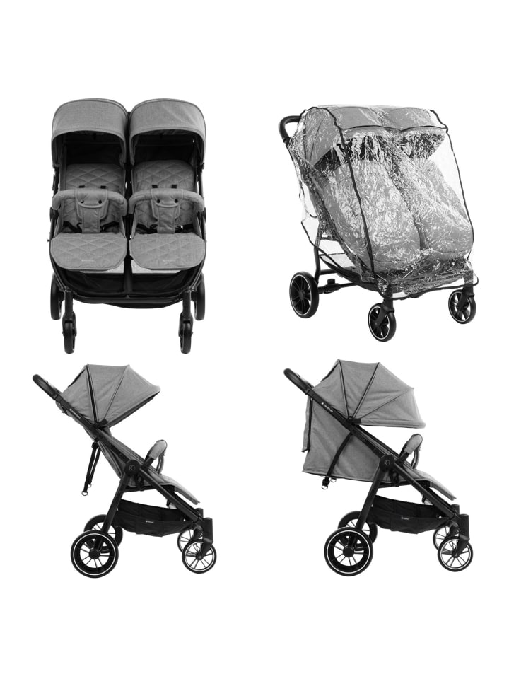 Kikkaboo Zwillingskinderwagen Happy 2 in grau günstig kaufen onesize