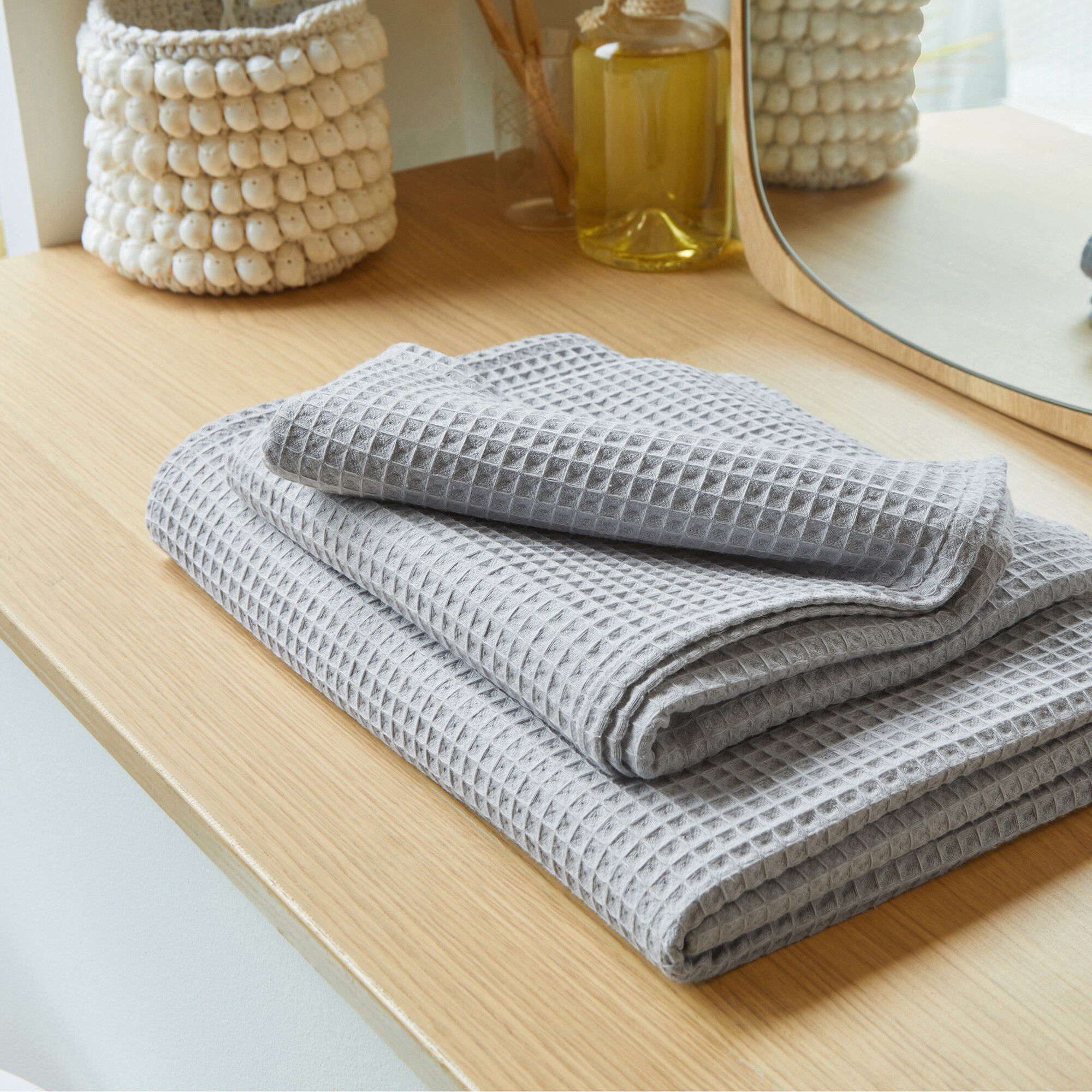 Serviette de bain nid d'abeille 320 g/m2