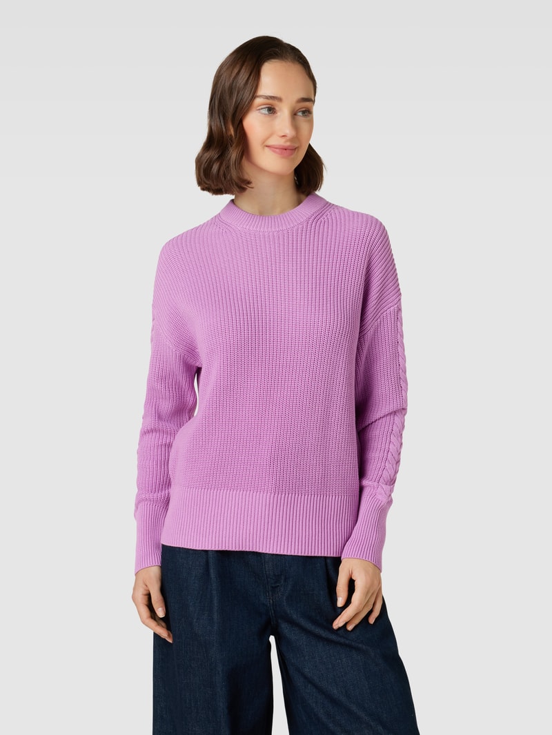 Strickpullover mit Rundhalsausschnitt in violett