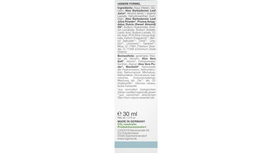 LOGONA CLASSIC Hyaluron Hydro Fluid Bio-Aloe Vera & Hyaluronsäure 30 ml