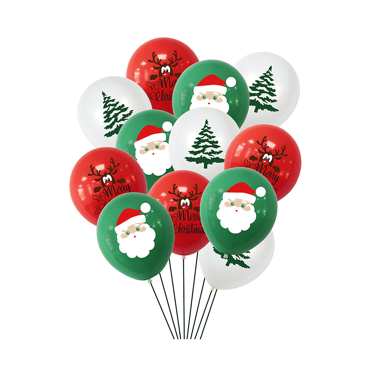Weihnachten Luftballons 12 Stück Rundballons für Kinder