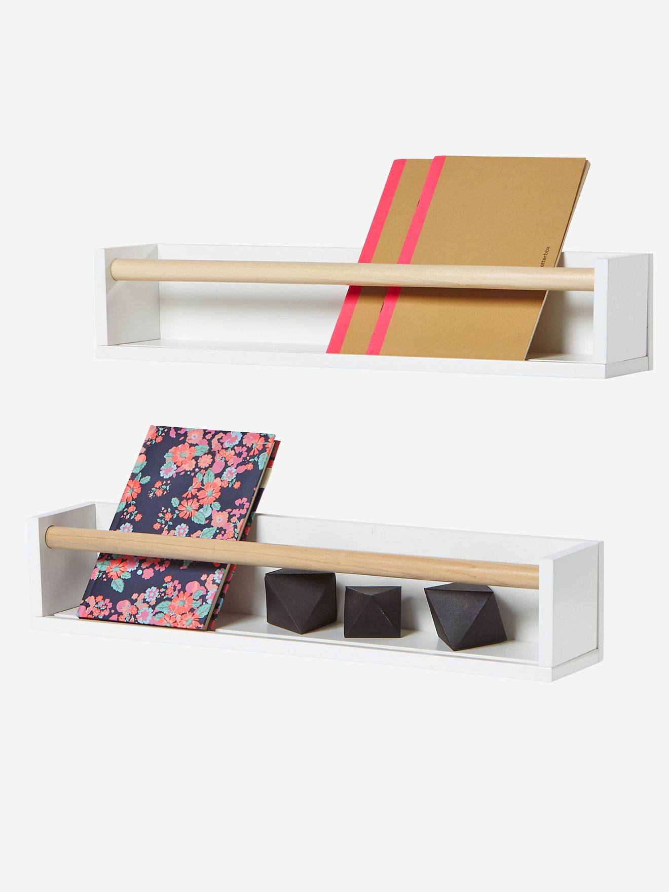 Vertbaudet 2er-Set Kinderzimmer Wandregale KONFETTI - rosa/natur