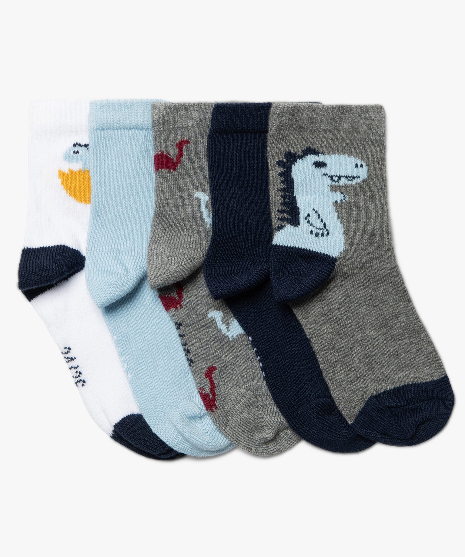 Chaussettes bébé Garçon motif dinosaures (lot de 5) blanc | GEMO