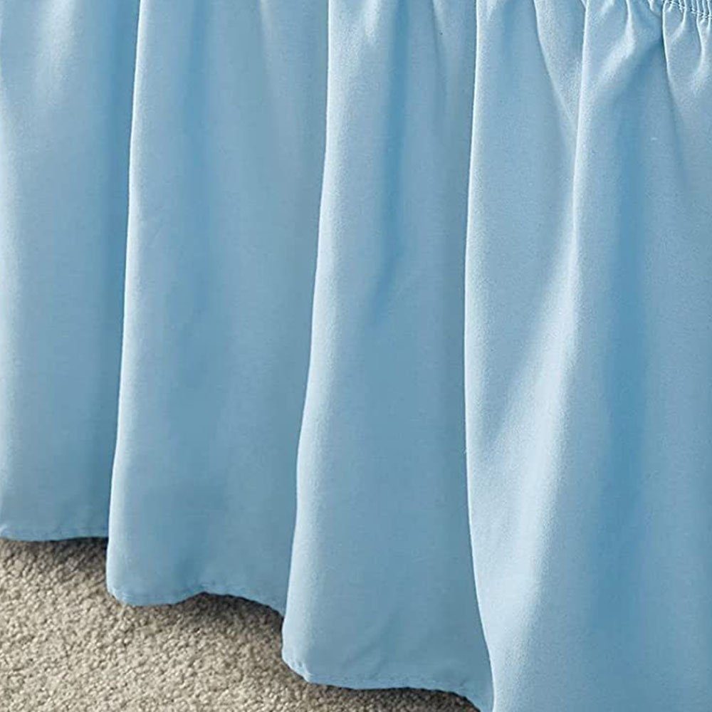 Matratzenschoner Bettrock mit verstellbarem elastischem Gürtel Blau 150x200+38 FELIXLEO